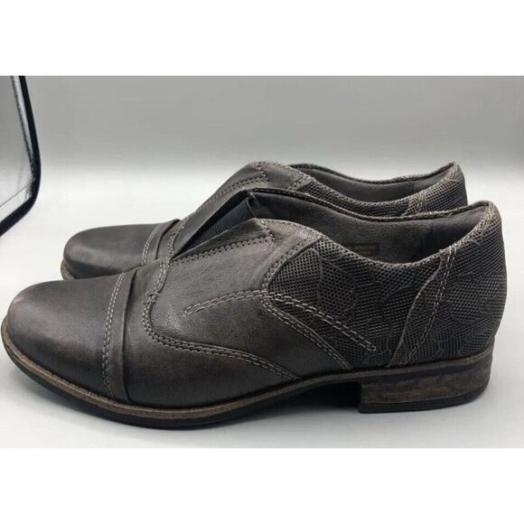 Earth Shoes Womens 9 Avani Banyan Loafers Shoes Gray Leather Slip On Flat Heel - Picture 9 of 9